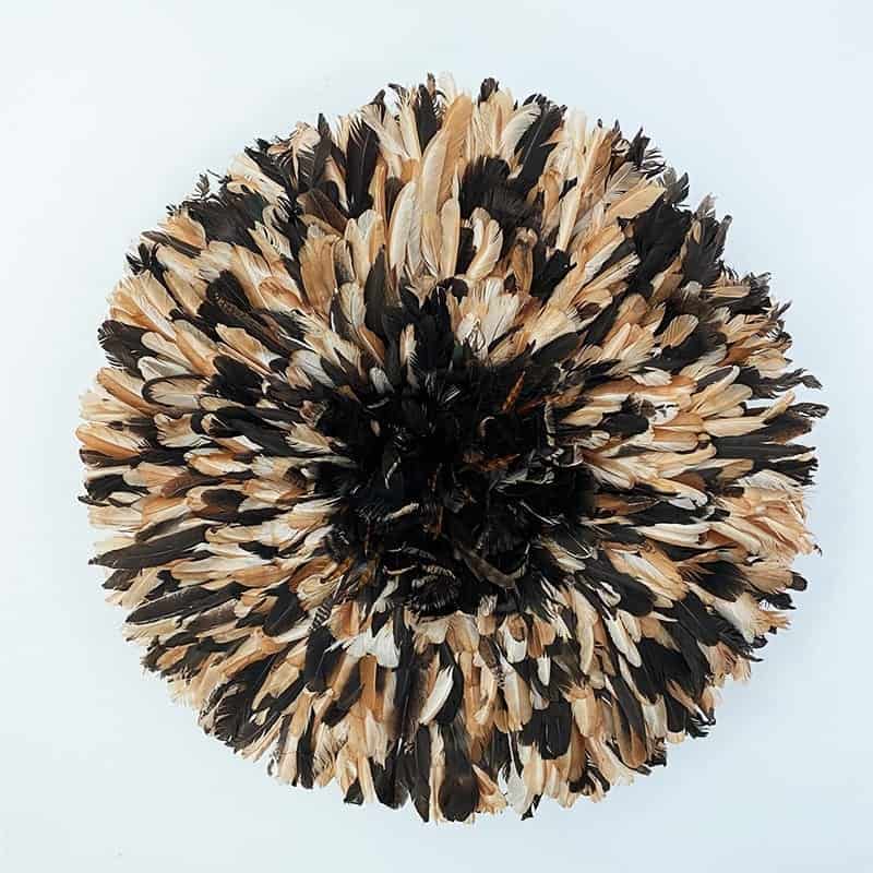Décoration murale en plumes Juju hat - mélange marron et doré - M