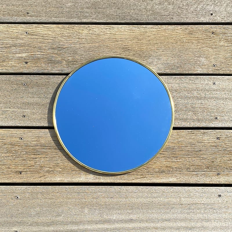 Miroir rond - fin bord doré - XL