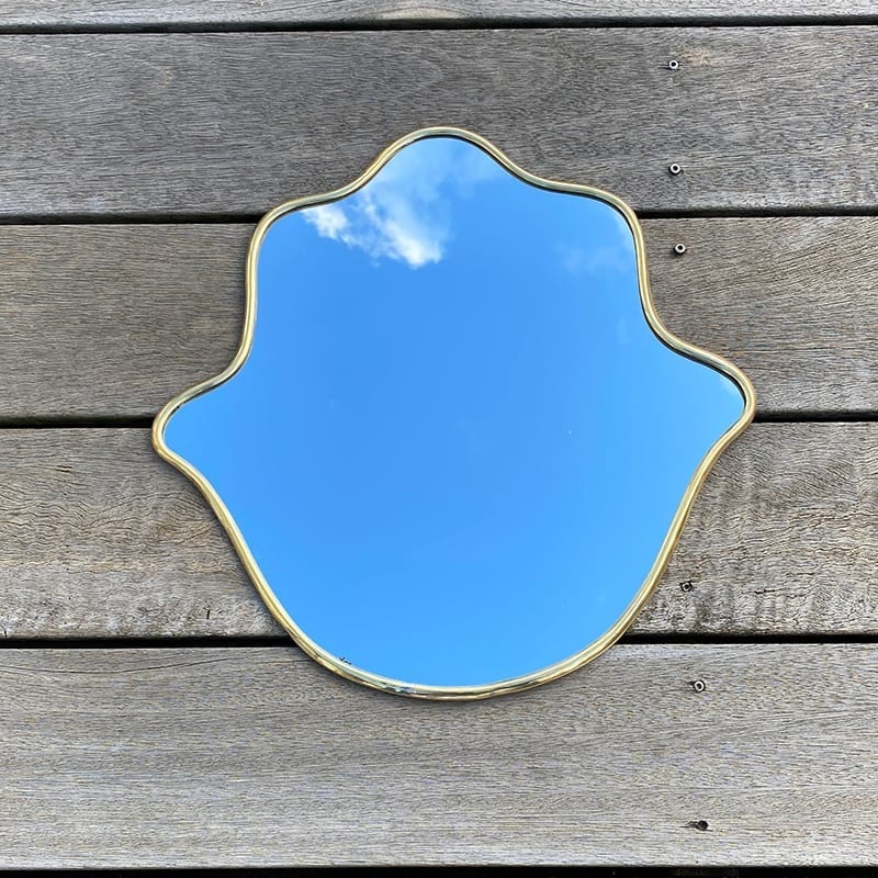 Miroir Main de Fatima - doré - S