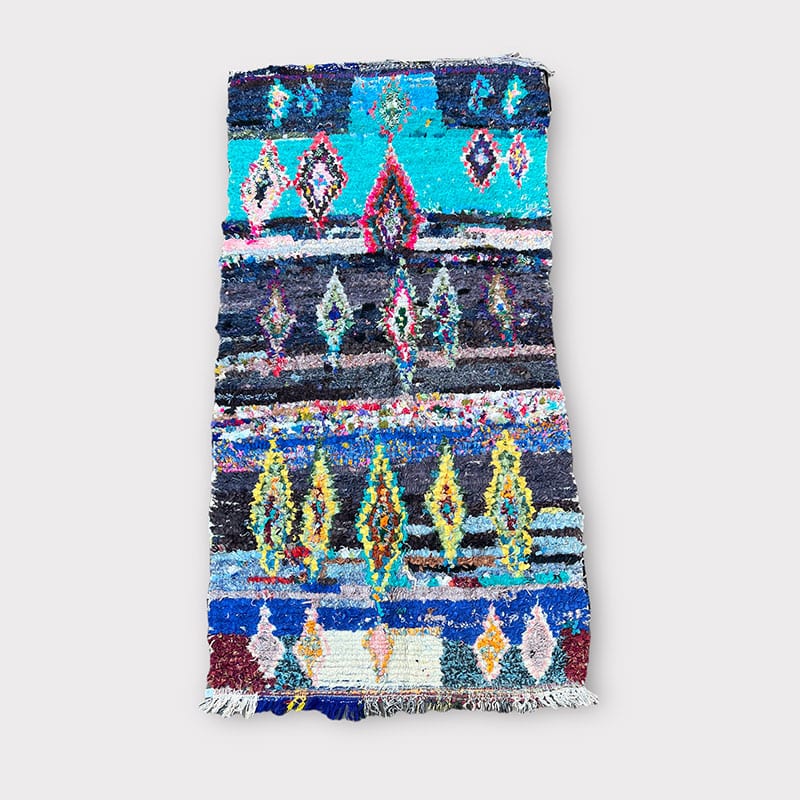 Tapis Boucherouite marocain - OCEANA 125x250