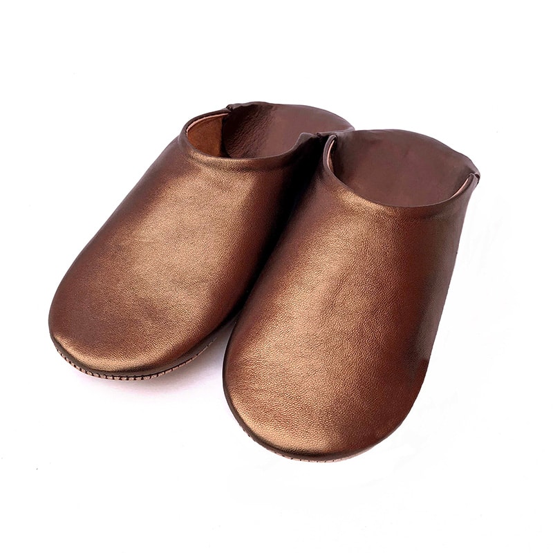 Chaussons dames de luxe - bronze - 42