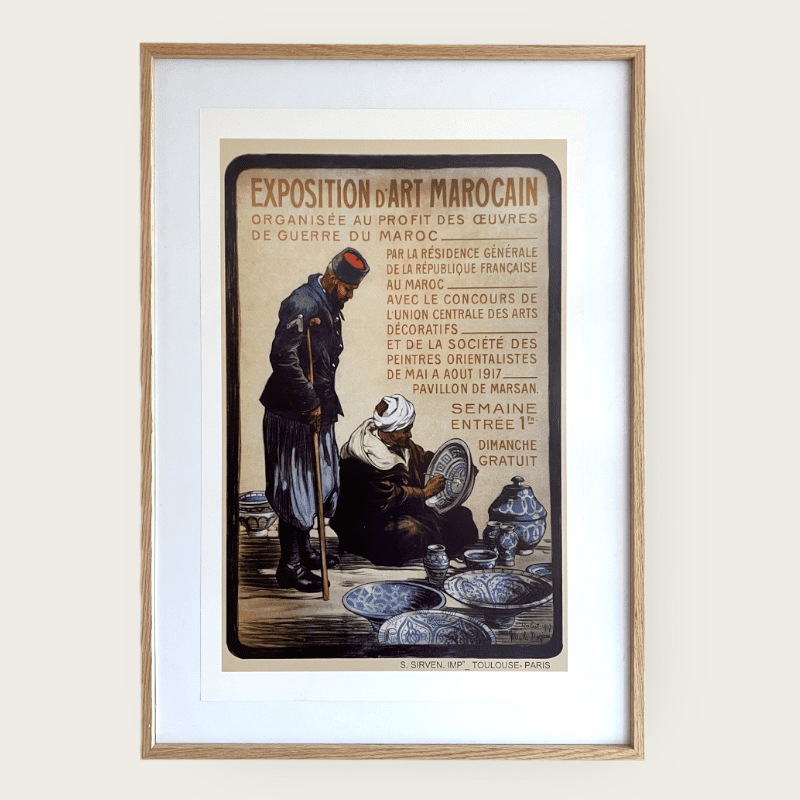 Affiche 40x60 cm. EXPOSITION D'ART MAROCAIN