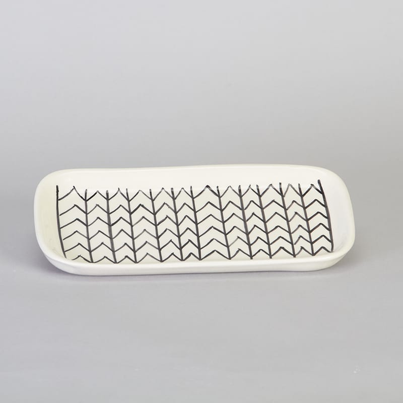 Plat blanc - Motif Zig Zag - 15x30