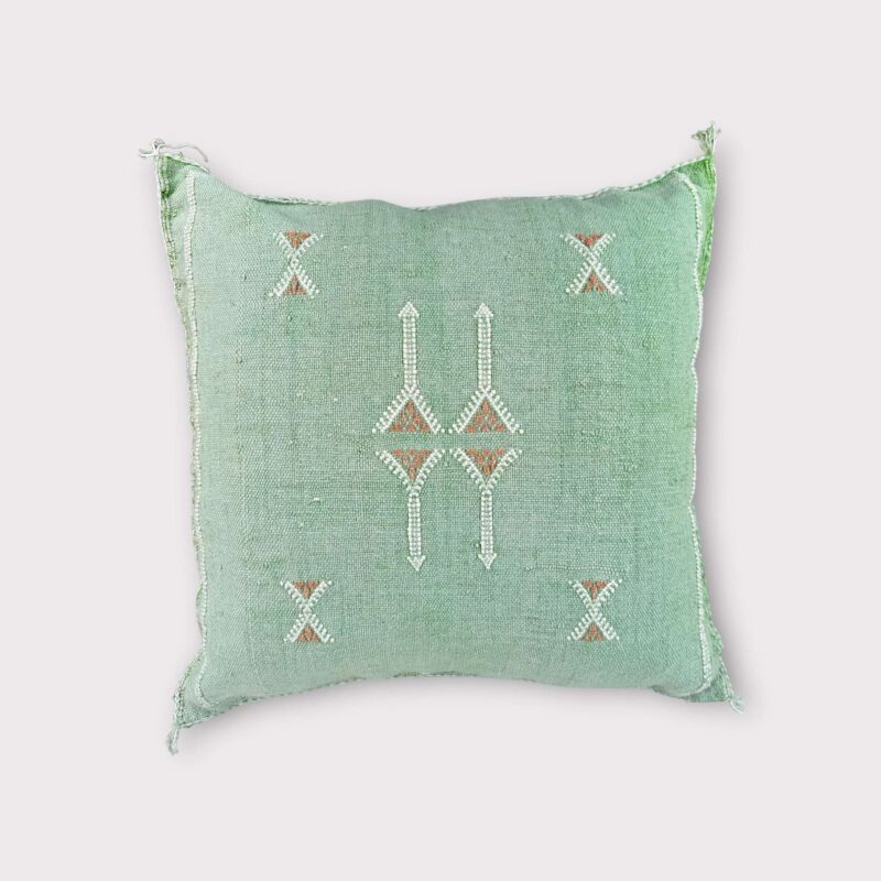 Housse de coussin cactus en soie - vert anis - Grøn1