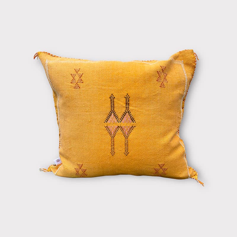 Coussin en soie Cactus jaune/orange - Motiv 2