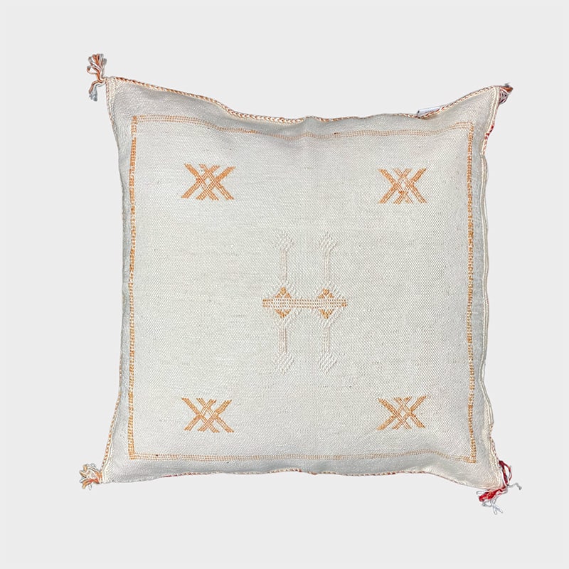 Coussin en soie Cactus blanc/naturel - Motiv 5