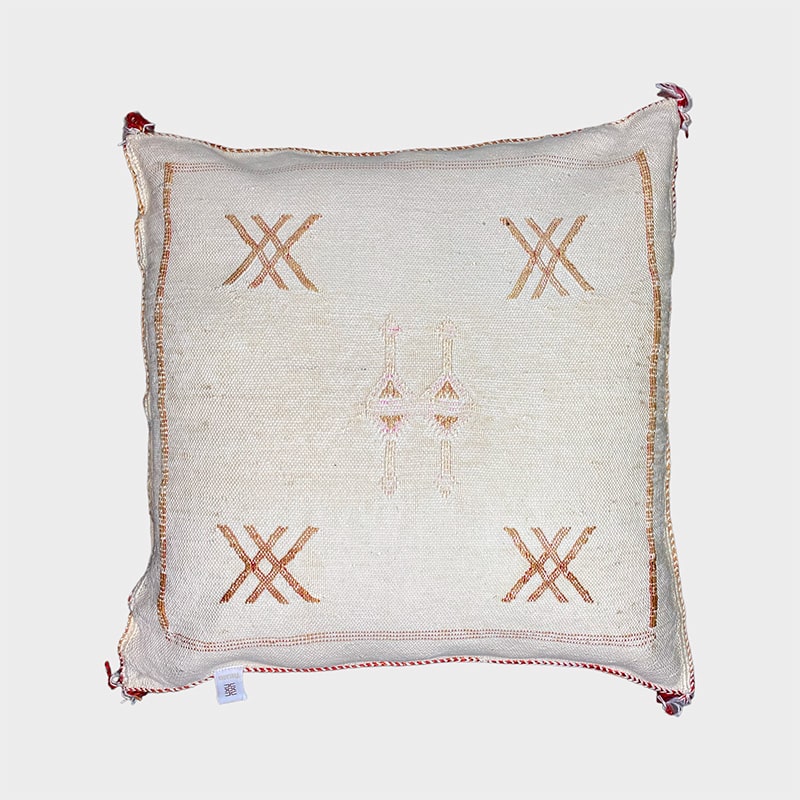 Coussin en soie Cactus blanc/naturel - Motiv 6