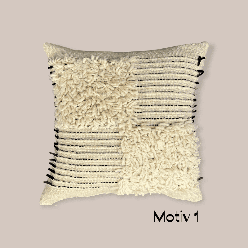 Coussin KESH noir/blanc - Motiv 1