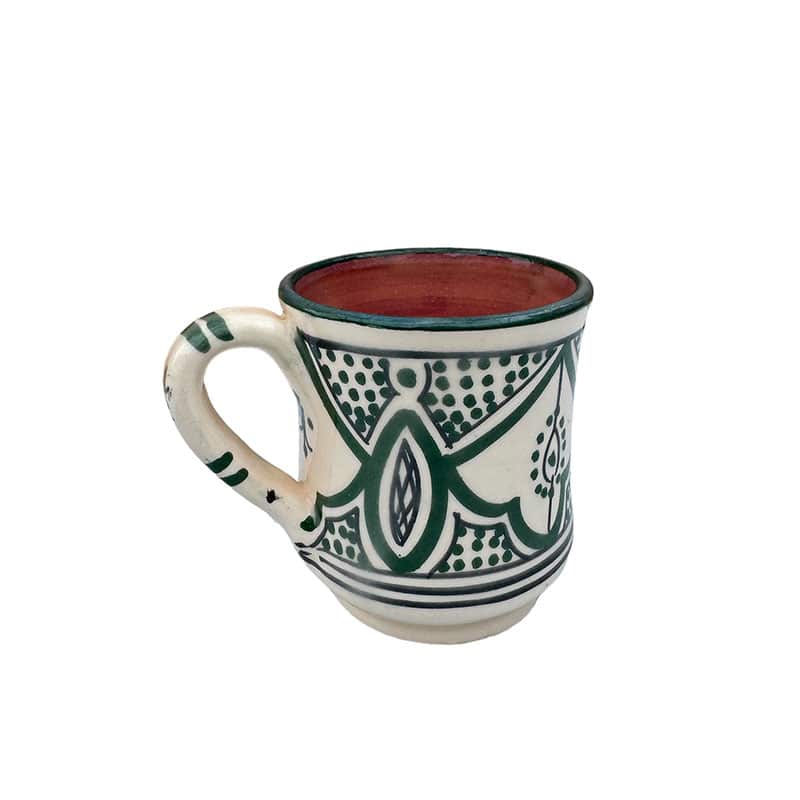 Mug marocain en céramique avec anse - Grøn