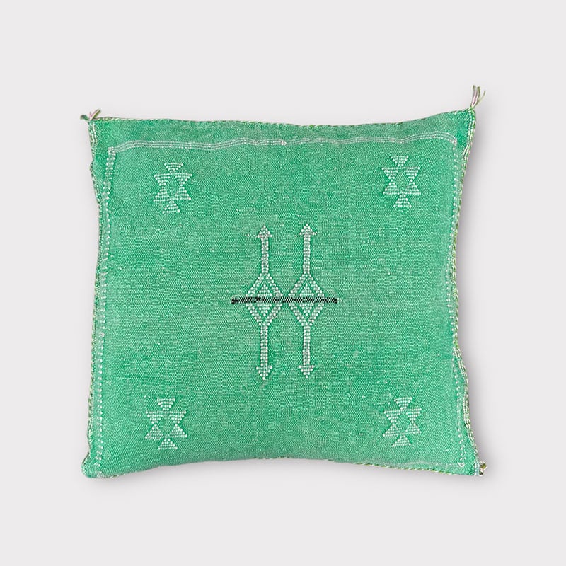 Housse de coussin cactus en soie - vert anis - Grøn4