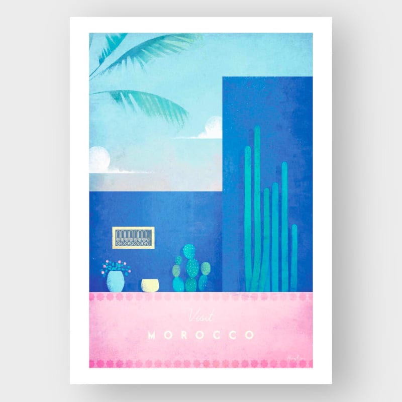 Affiche marocaine VISITE MAJORELLE - 30x40