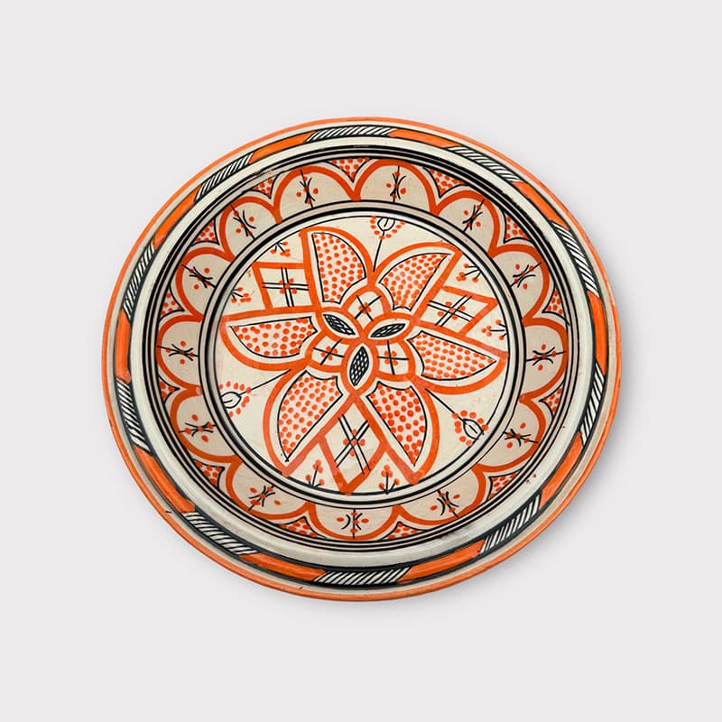 Plat à couscous marocain - 28 cm - Orange blomst