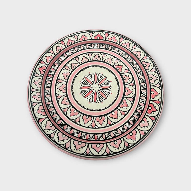 Plats marocains 35 cm. - Rose - Lyserød blomst