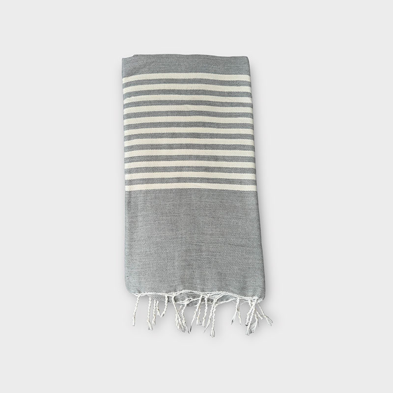 Serviette de hammam FOUTA marocaine - Lysegrå