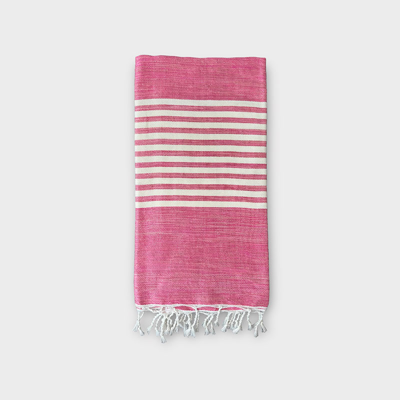 Serviette de hammam FOUTA marocaine - Lyserød