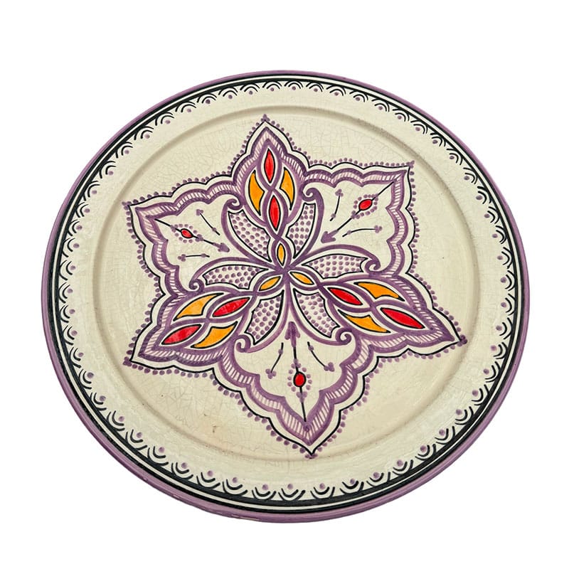 Plat marocain 35 cm. TONS VIOLETS - violet artist2