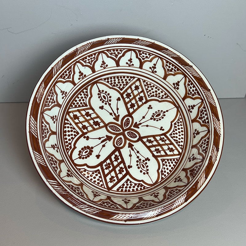 Plat à couscous marocain - 28 cm - Brun