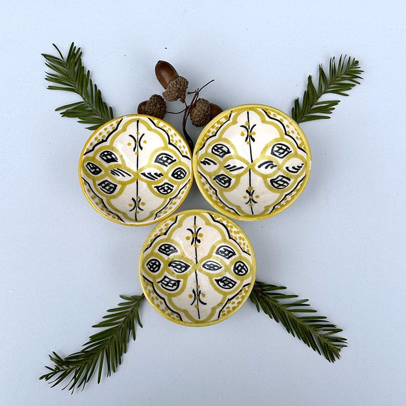 Bol marocain en céramique - 7,5 cm. - Lime