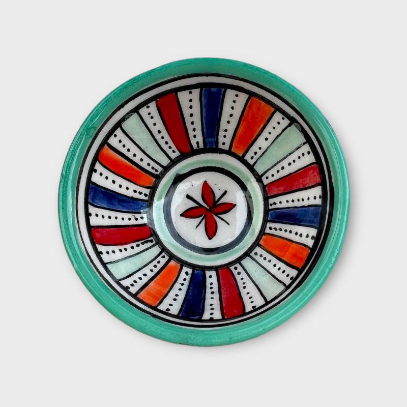 Bol marocain en céramique - 8,5 cm. - Mint tivoli