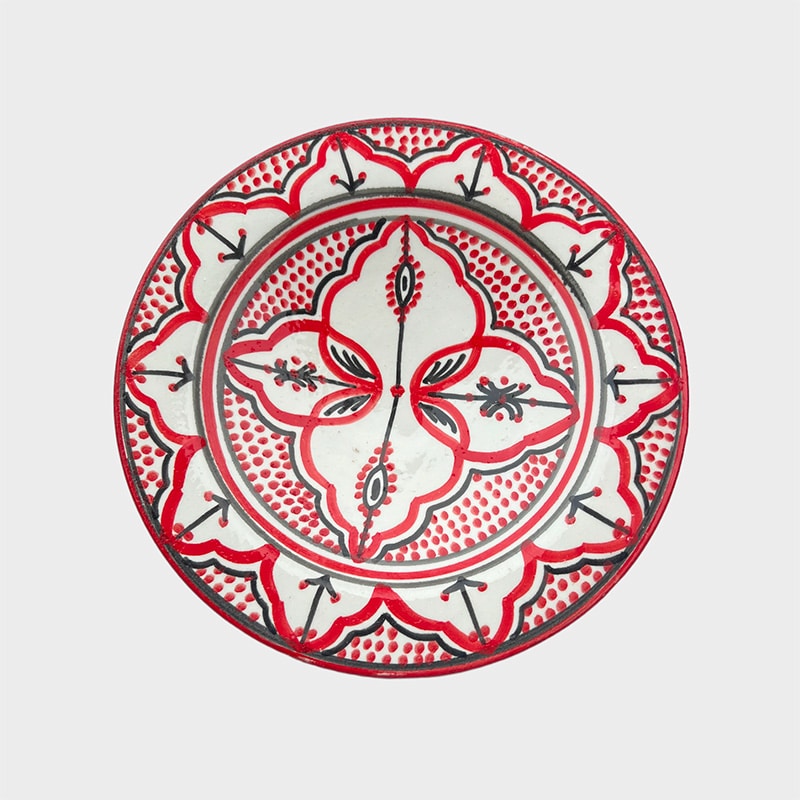 Assiettes marocaines - 17,5 cm. - Rød