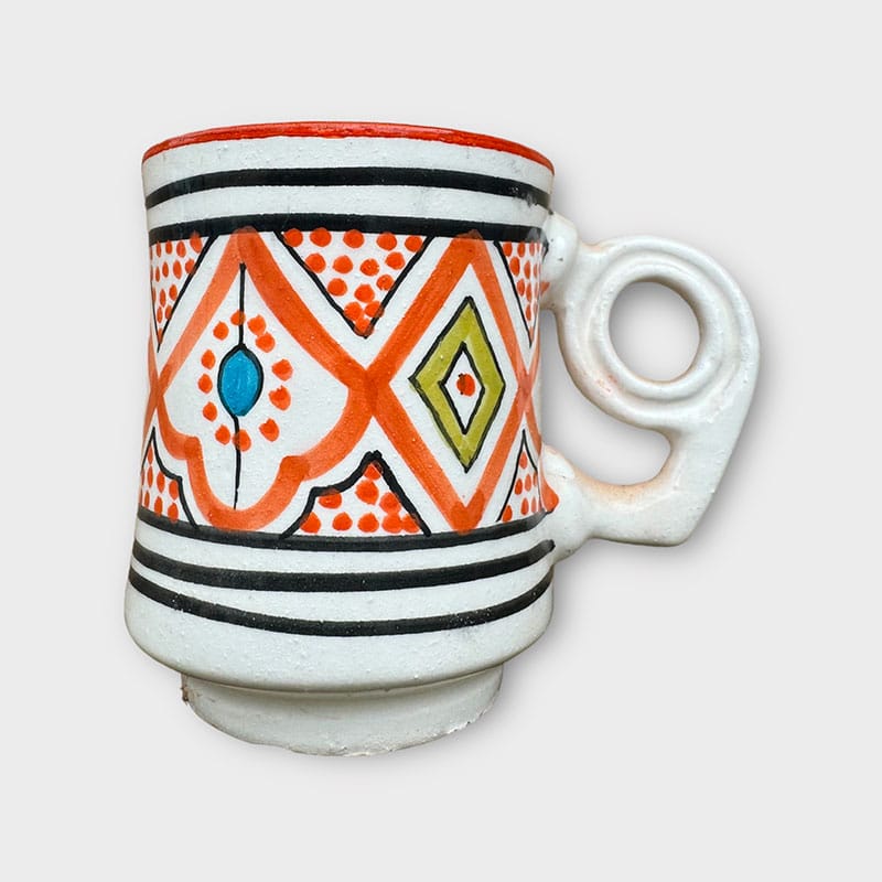 Mug marocain en céramique avec anse en forme d'oeil - Orange Øje