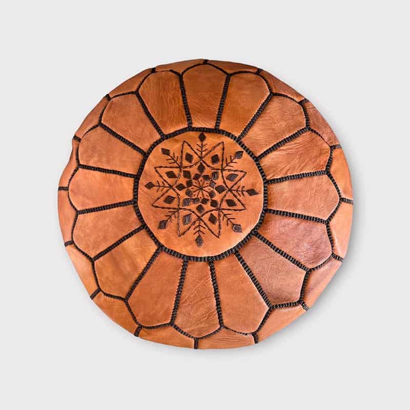 Pouf Marron clair avec motif marron foncé