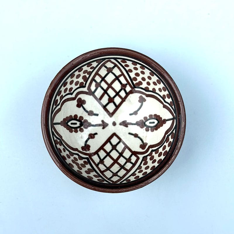 Bol marocain en céramique - 10 cm - Brun