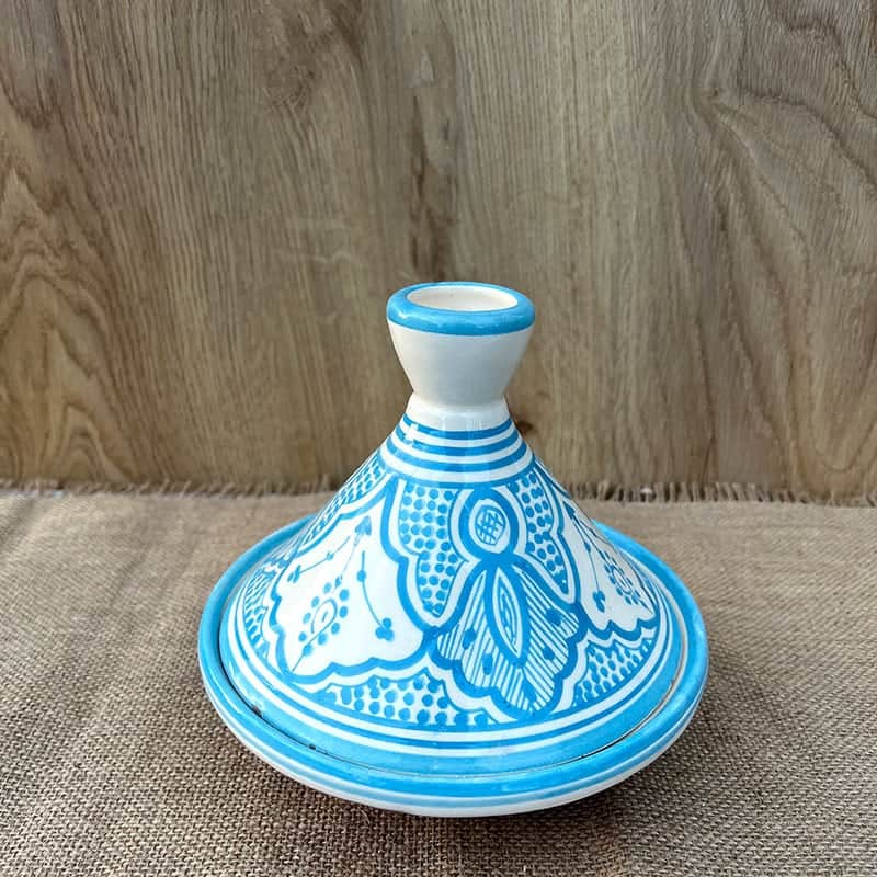 Tajine marocain - 20 cm. - Lyseblå
