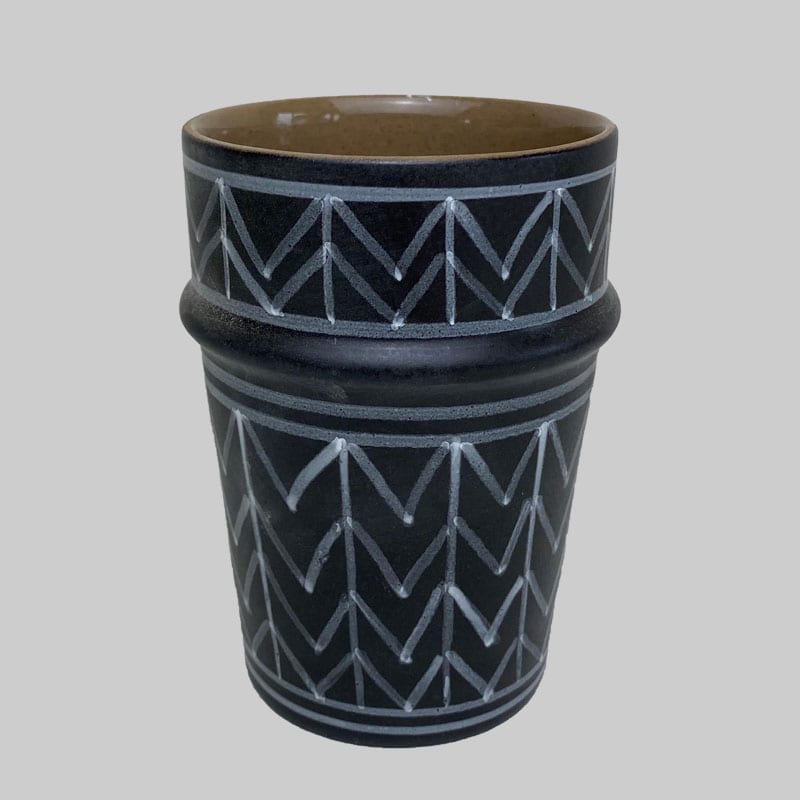 Tasse Beldi noir - Motif ZigZag - 120 ml