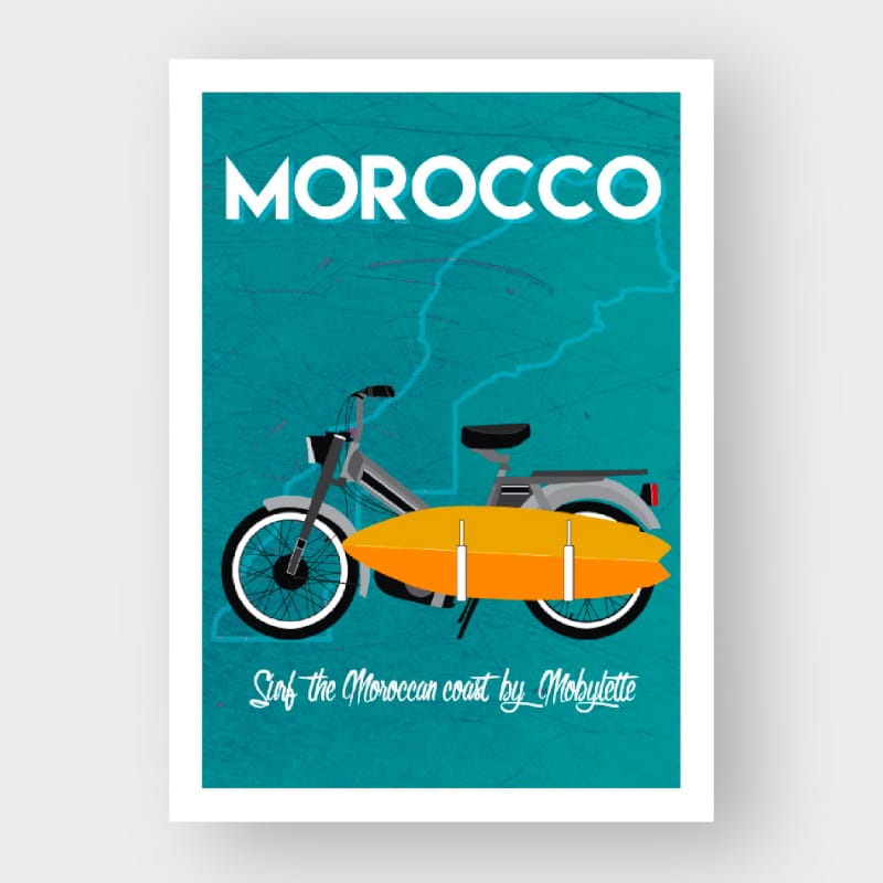 Affiche marocaine MOBYLETTE - 30x40