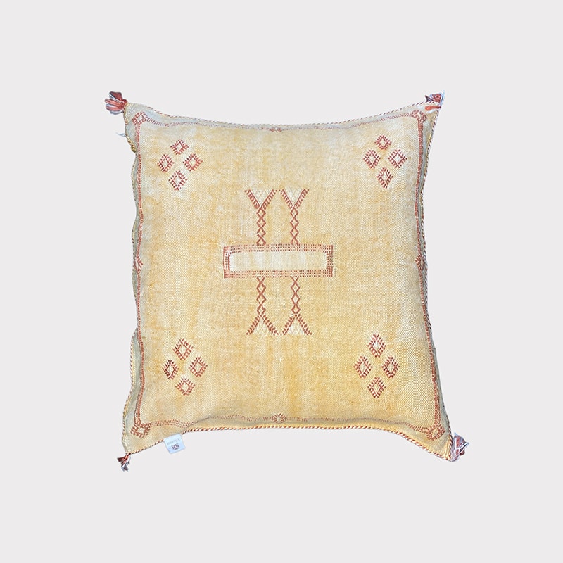Coussin en soie Cactus jaune/orange - Motiv 6