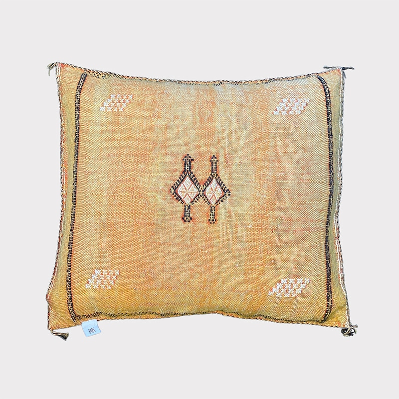 Coussin en soie Cactus jaune/orange - Motiv 5