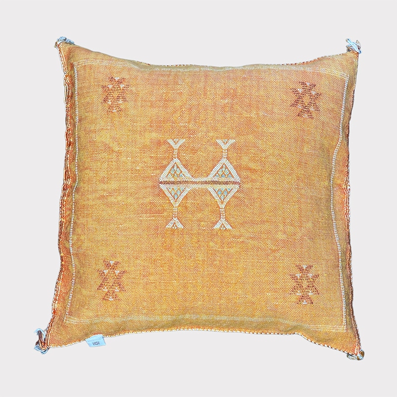 Coussin en soie Cactus jaune/orange - Motiv 7