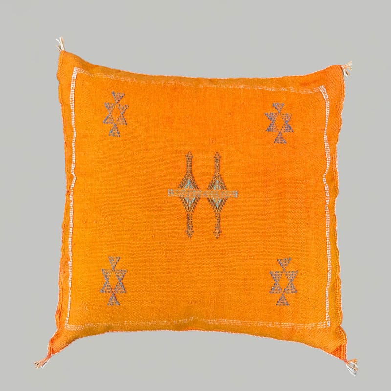Coussin en soie Cactus jaune/orange - Motiv 4