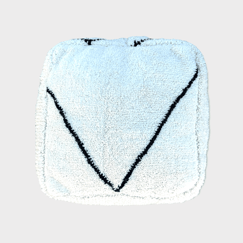 Coussin de sol/pouf Beni Ouarain - avec de grandes lignes - motiv 1