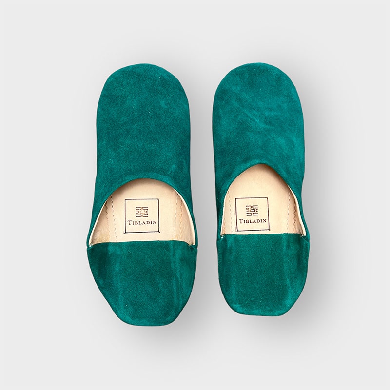 Chaussons dames de luxe - vert - 36