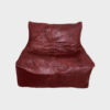 Pouf en cuir chaud couleur cognac