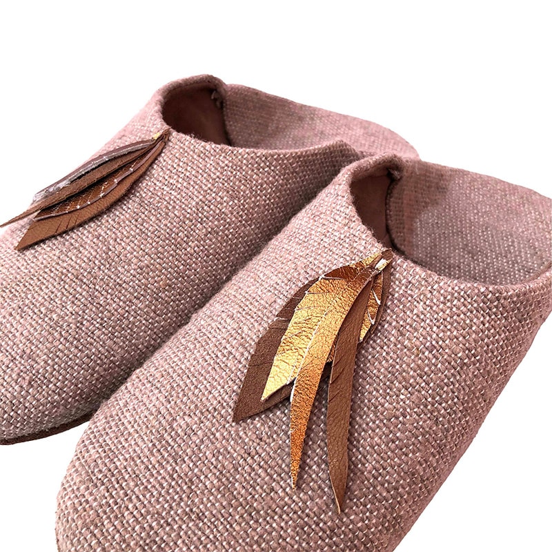 Chaussons dames de luxe - taupe - 37
