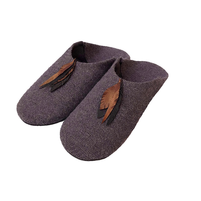 Chaussons dames deluxe - cochon graphite - 39