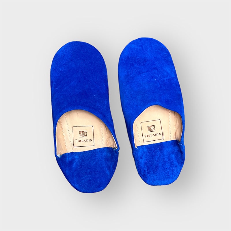 Chaussons dames de luxe - bleu cobalt - 41