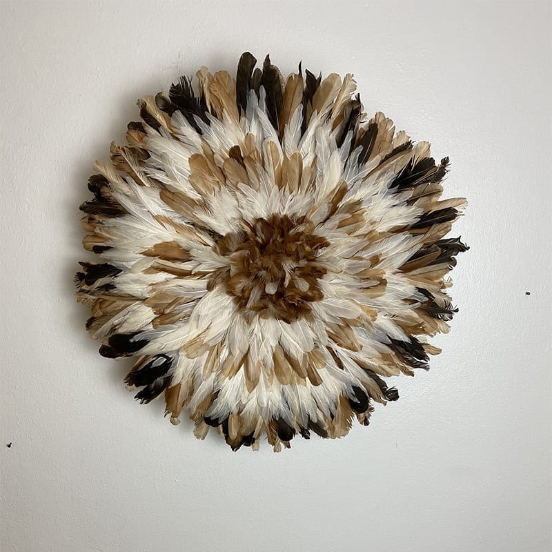 Décoration murale plume juju hat - marron mix