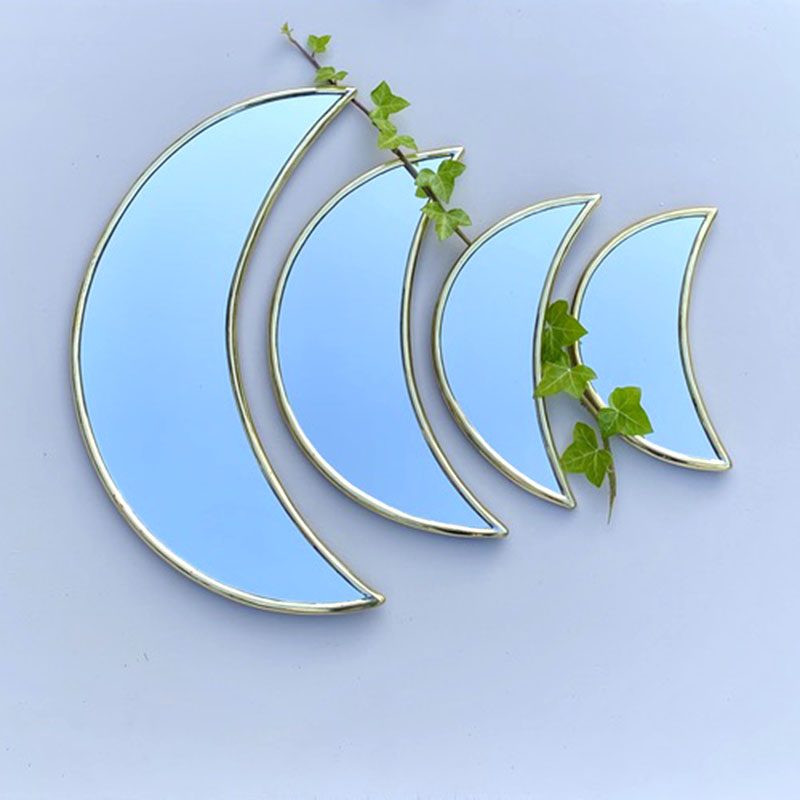 Miroir demi-lune doré - XS