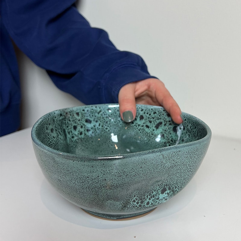 Bol vert marbré Stressé - 17 cm