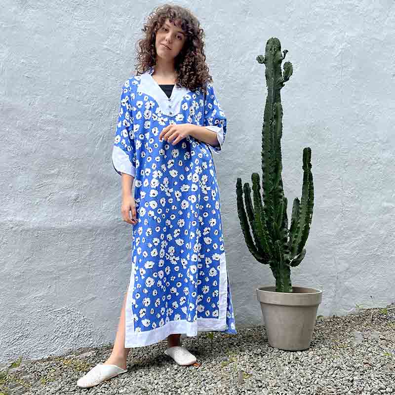 Robe taille M (tons bleus) - Nellike