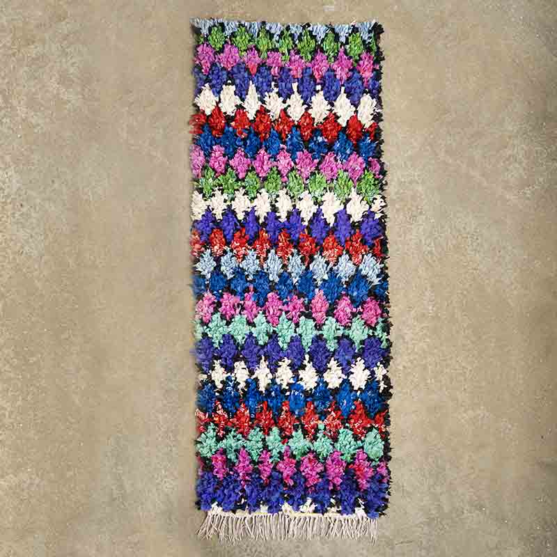 Tapis Boucherouite Marocain - PALETTE 96x260