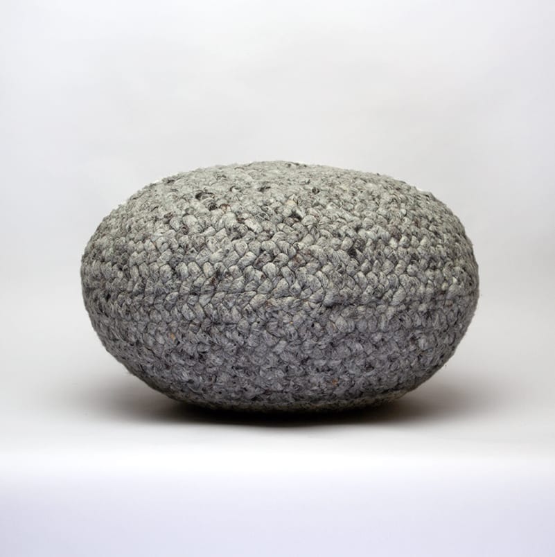 Pouf en laine - Gris
