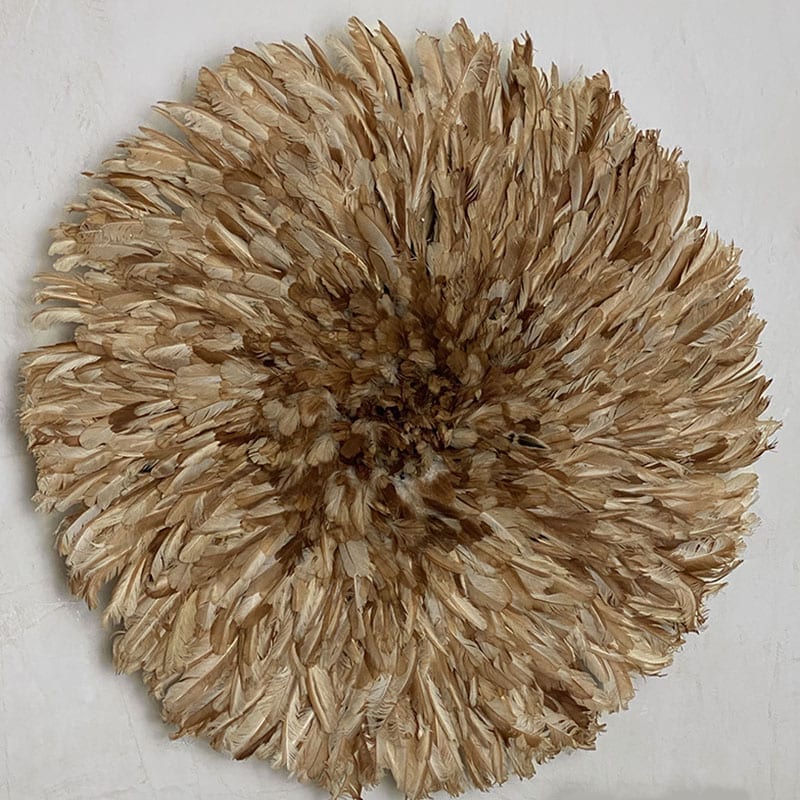 Juju hat décoration murale plumes - marron clair taille L