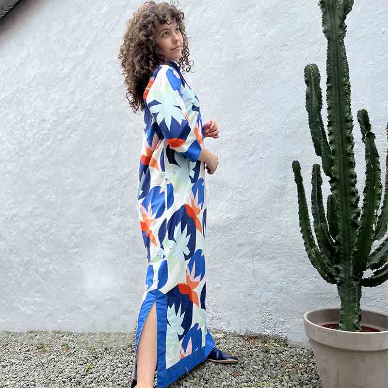 Robe taille M (tons bleus) - Lotus