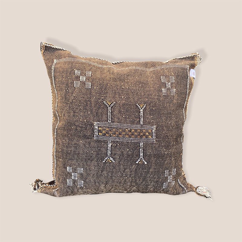 Housse de coussin cactus en soie - Mocca -  Motiv 3