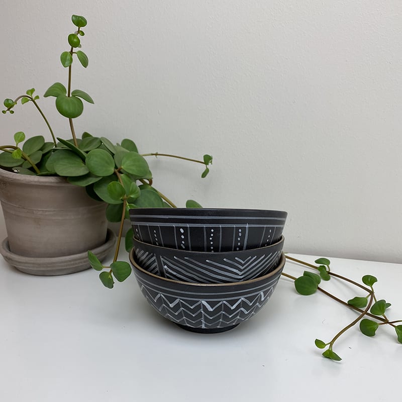 Bol noir - 3 motifs différents - Dot